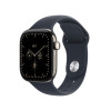Apple Watch Series 12 GPS + Cellular 42 mm, natūralaus titano korpusas, tamsiai mėlyna sportinė apyrankė, M/L