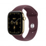 Apple Watch Series 12 GPS + Cellular 42 mm, spindinčio aukso spalvos titano korpusas, bordo spalvos sportinė apyrankė, M/L