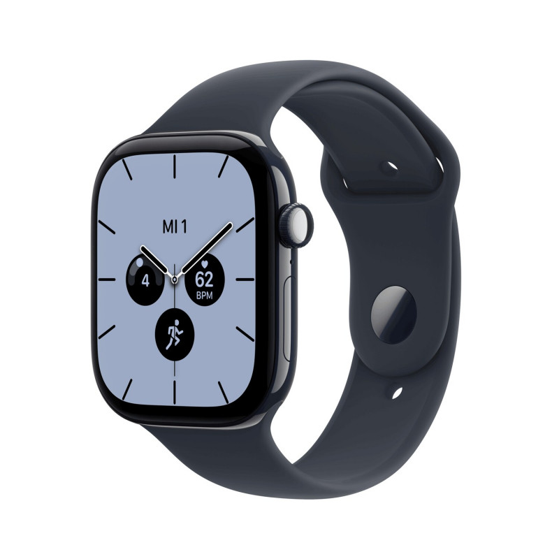 Apple Watch Series 12 GPS + Cellular 46 mm, nakties mėlynos spalvos keramikos korpusas, tamsiai mėlyna sportinė apyrankė, S/M