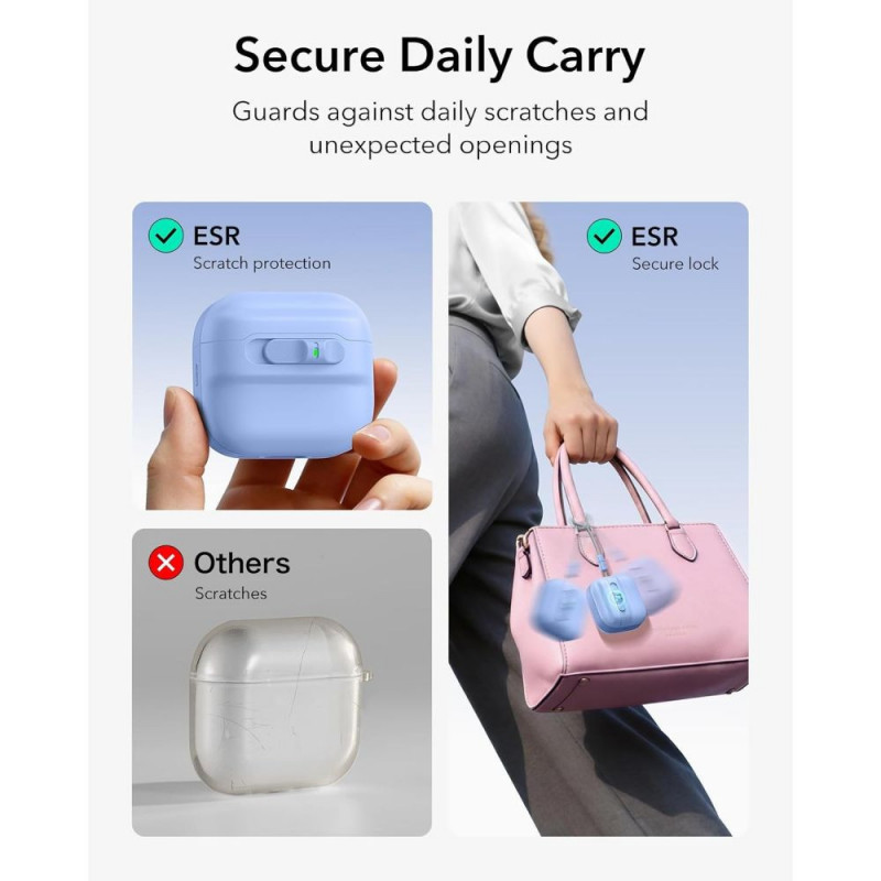 ESR Pulse HaloLock MagSafe dėklas Apple AirPods 4 / 5, šviesiai mėlynas