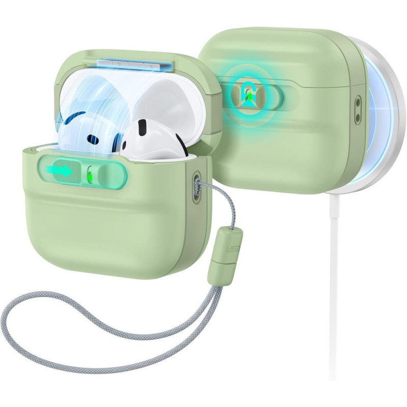 ESR Pulse HaloLock MagSafe dėklas Apple AirPods 4 / 5, šviesiai žalias