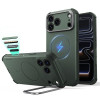 ESR Cyber Tough Kickstand MagSafe dėklas Apple iPhone 17 Pro / 18 Pro, žalias