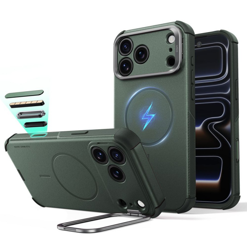 ESR Cyber Tough Kickstand MagSafe dėklas Apple iPhone 17 Pro / 18 Pro, žalias