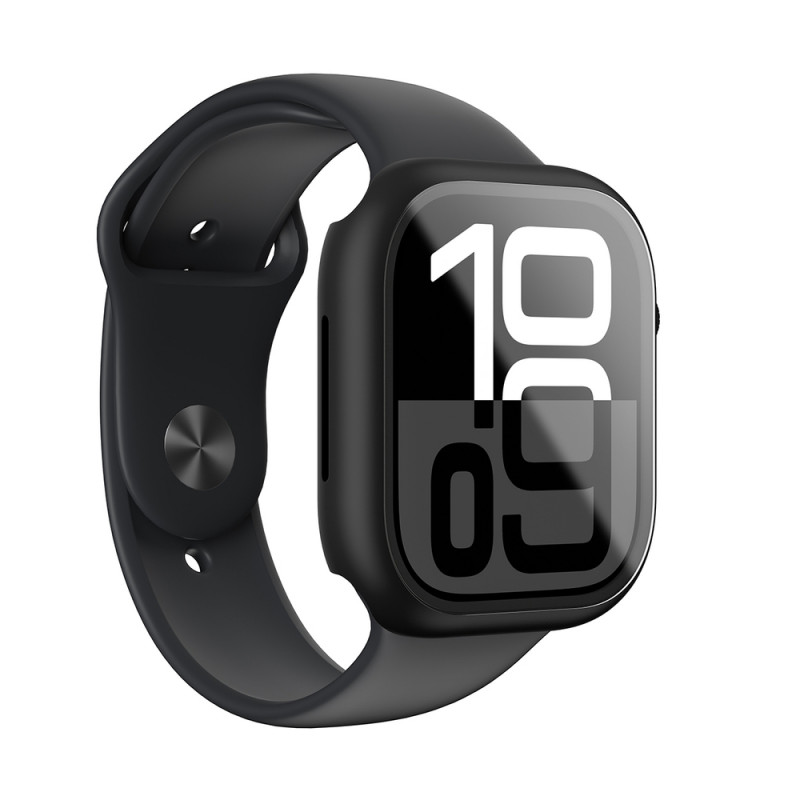 AmazingThing Radix Glass apsauginis dėklas Apple Watch 42 mm, grūdintas stiklas, juodas