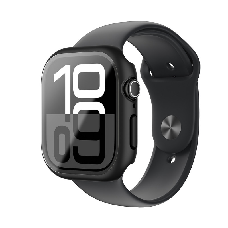 AmazingThing Radix Glass apsauginis dėklas Apple Watch 42 mm, grūdintas stiklas, juodas