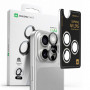 AmazingThing AR Aluminum 3 Lens Glass kameros objektyvų apsauga su rėmeliu, skirta iPhone 16 Pro / 16 Pro Max, juoda