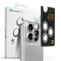 AmazingThing AR Aluminum 3 Lens Glass kameros objektyvų apsauga su rėmeliu, skirta iPhone 16 Pro / 16 Pro Max, sidabrinė