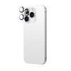 AmazingThing AR Aluminum 3 Lens Glass kameros objektyvų apsauga su rėmeliu, skirta iPhone 16 Pro / 16 Pro Max, sidabrinė