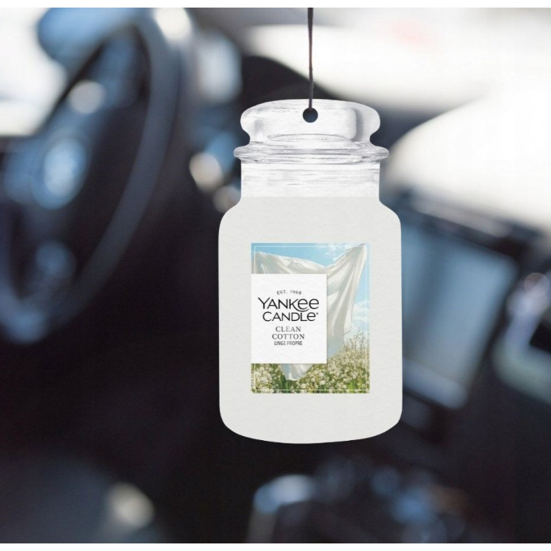 Yankee Candle Clean Cotton kabantis automobilio oro gaiviklis, bonus pakuotė