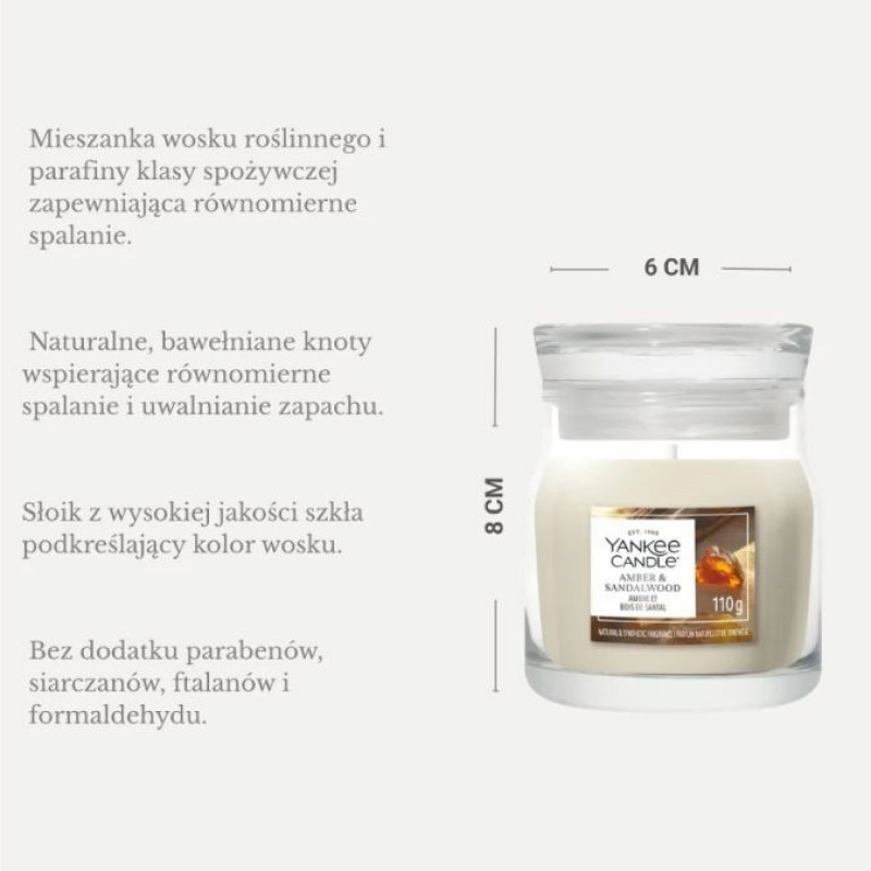 Yankee Candle Amber & Sandalwood maža žvakė