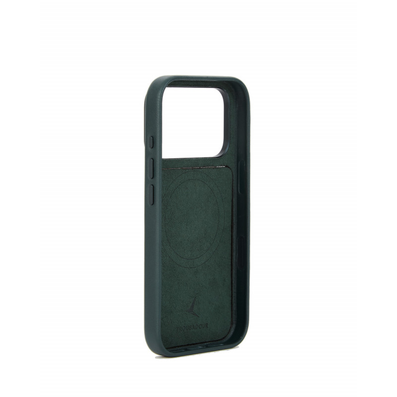 Mujjo Troubadour modulinis odinis dėklas, skirtas Apple iPhone 18 Pro / 17 Pro, su MagSafe, obsidiano žalias