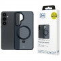 3MK Smoke Case Mag&Stand telefono dėklas Samsung Galaxy S25+, juodas
