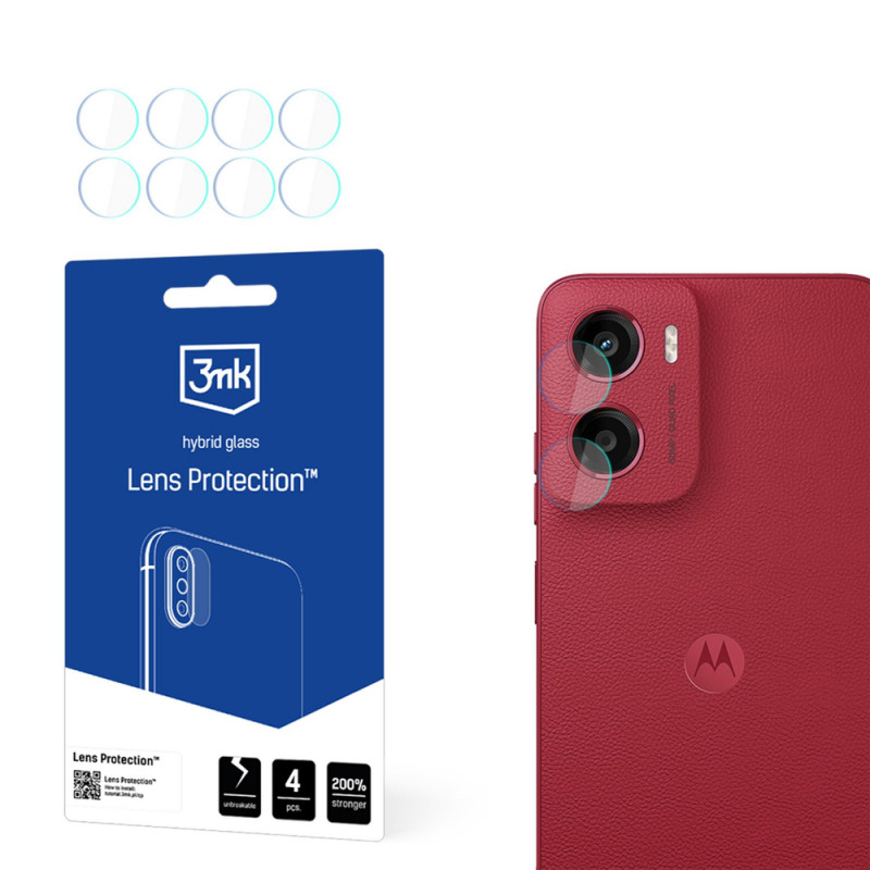 3MK Lens Protection hibridinio stiklo kameros objektyvo apsauga, skirta Motorola Moto G05 (4 vnt.)