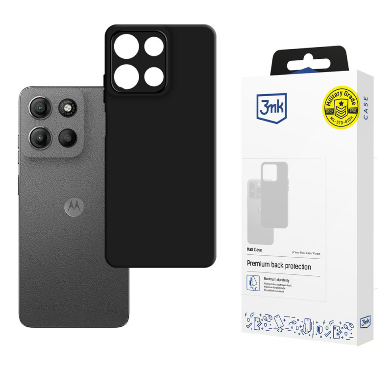 3MK Matt Case dėklas Motorola Moto G15 / G15 Power, juodas