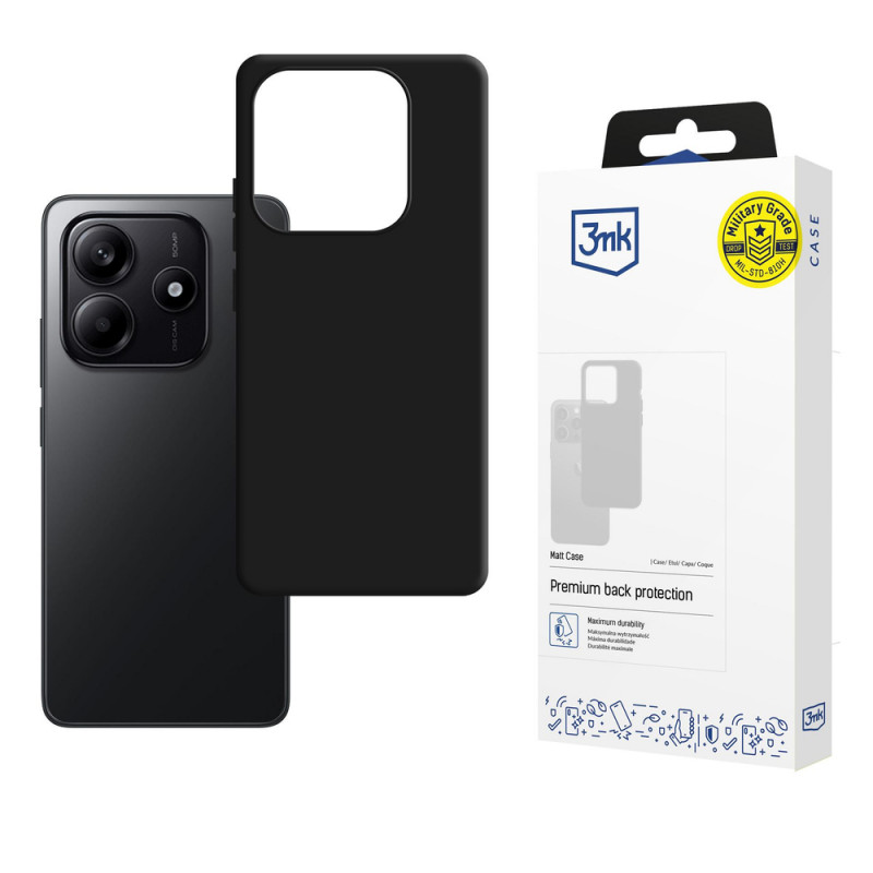 3MK Matt Case dėklas Xiaomi Redmi Note 14 4G, matinis juodas