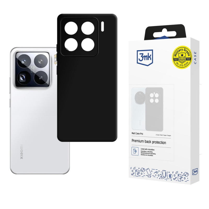 3MK Matt Case Pro telefono dėklas, skirtas Xiaomi 15 Pro, juodas