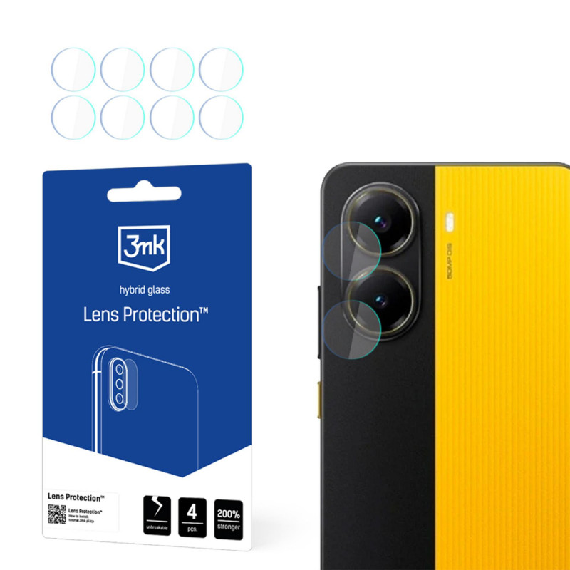 3MK Lens Protection hibridinis stiklas kameros objektyvui, skirtas POCO X7 Pro (4 vnt.)
