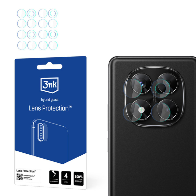 3MK Lens Protection hibridinis fotoaparato objektyvo stiklas, skirtas Xiaomi Redmi Note 14 Pro 4G (4 vnt.)