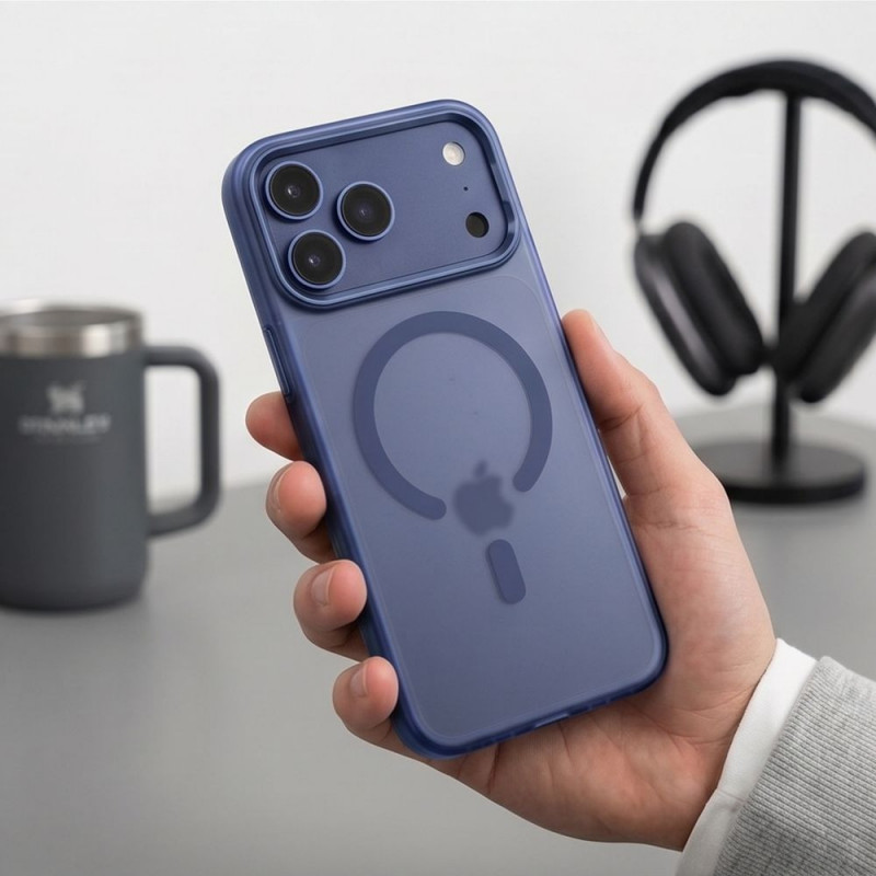 Tech-Protect MagZero MagSafe dėklas, skirtas Apple iPhone 17 Pro Max / 18 Pro Max, matinis tamsiai mėlynas