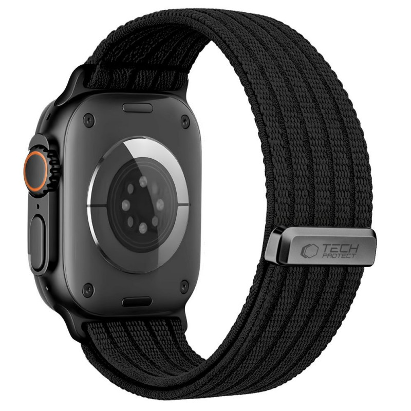 Tech-Protect Nylon Sport dirželis, skirtas Apple Watch 44/45/46/49 mm, juodas