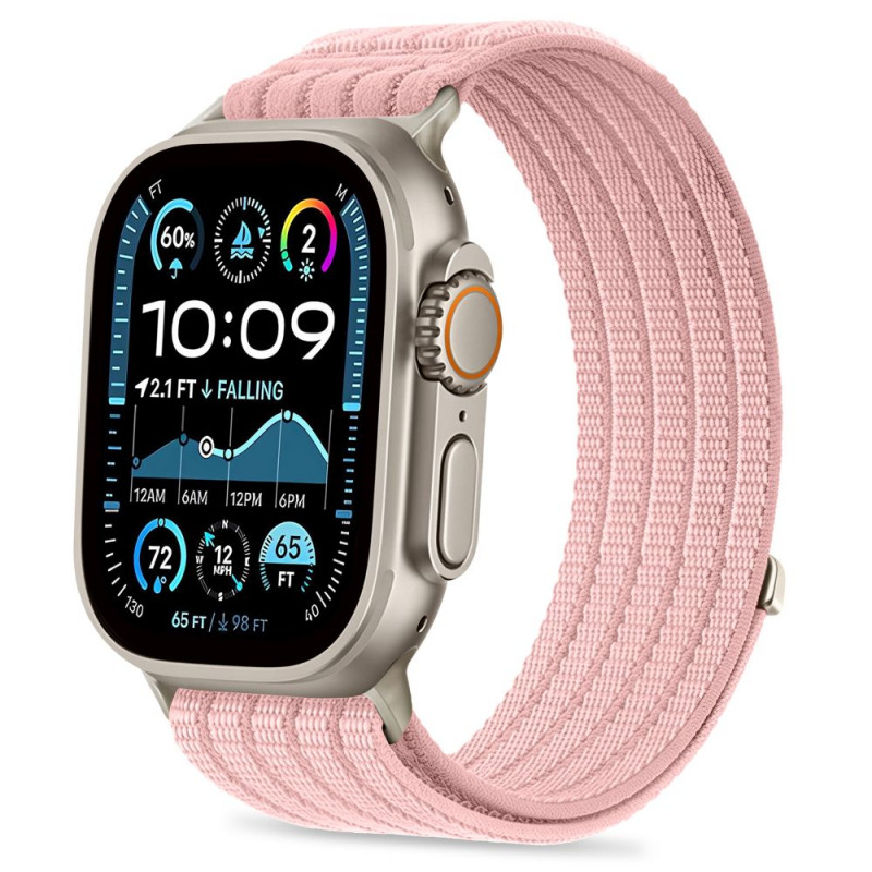 Tech-Protect Nylon Sport dirželis, skirtas Apple Watch 44/45/46/49 mm, šviesiai rožinis