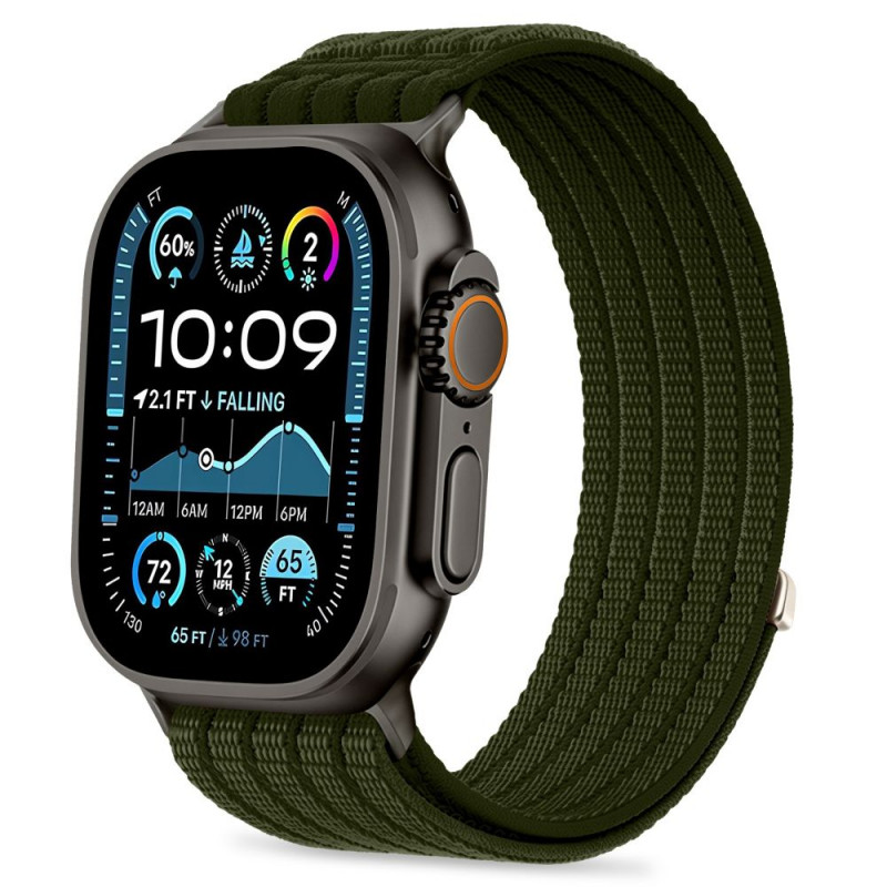 Tech-Protect Nylon Sport dirželis, skirtas Apple Watch 44/45/46/49 mm, tamsiai žalias