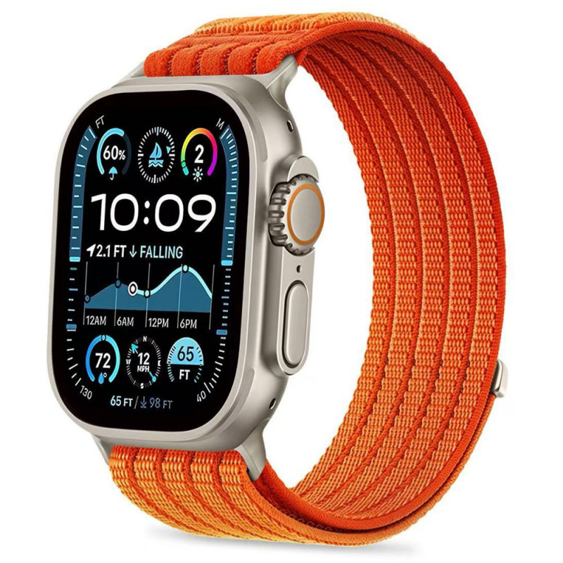 Tech-Protect Nylon Sport dirželis, skirtas Apple Watch 44/45/46/49 mm, oranžinis