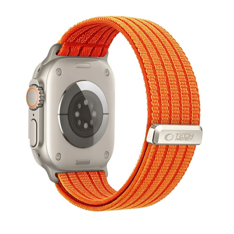 Tech-Protect Nylon Sport dirželis, skirtas Apple Watch 44/45/46/49 mm, oranžinis