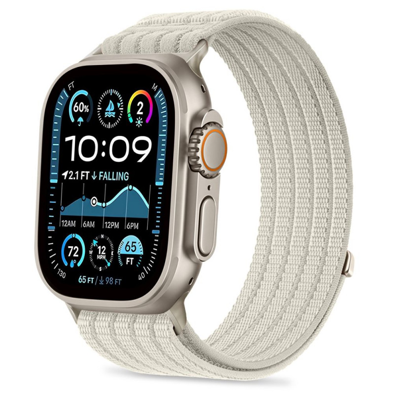 Tech-Protect Nylon Sport dirželis Apple Watch 8 / 9 / 10 / 11 / SE / Ultra 44 / 45 / 46 / 49 mm laikrodžiams, Starlight