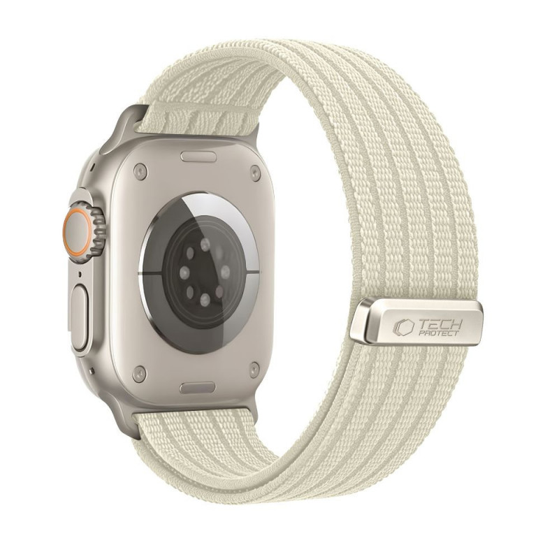 Tech-Protect Nylon Sport dirželis Apple Watch 8 / 9 / 10 / 11 / SE / Ultra 44 / 45 / 46 / 49 mm laikrodžiams, Starlight