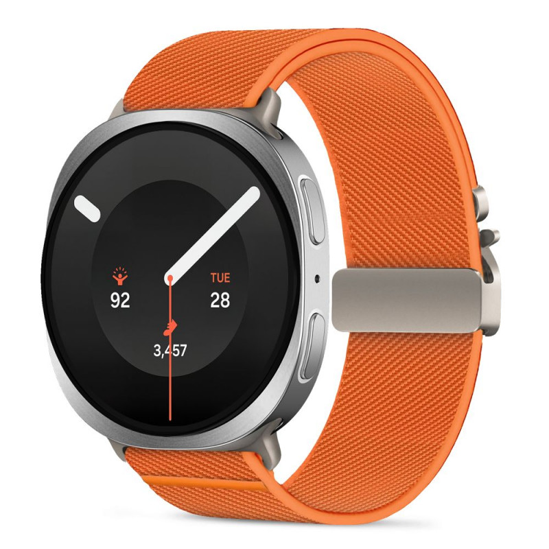 Tech-Protect Nylon Clasp laikrodžio dirželis, skirtas Samsung Galaxy Watch 8 / 9 / Classic 40 / 44 / 46 mm, oranžinis