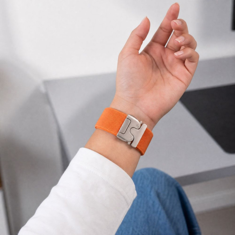 Tech-Protect Nylon Clasp laikrodžio dirželis, skirtas Samsung Galaxy Watch 8 / 9 / Classic 40 / 44 / 46 mm, oranžinis