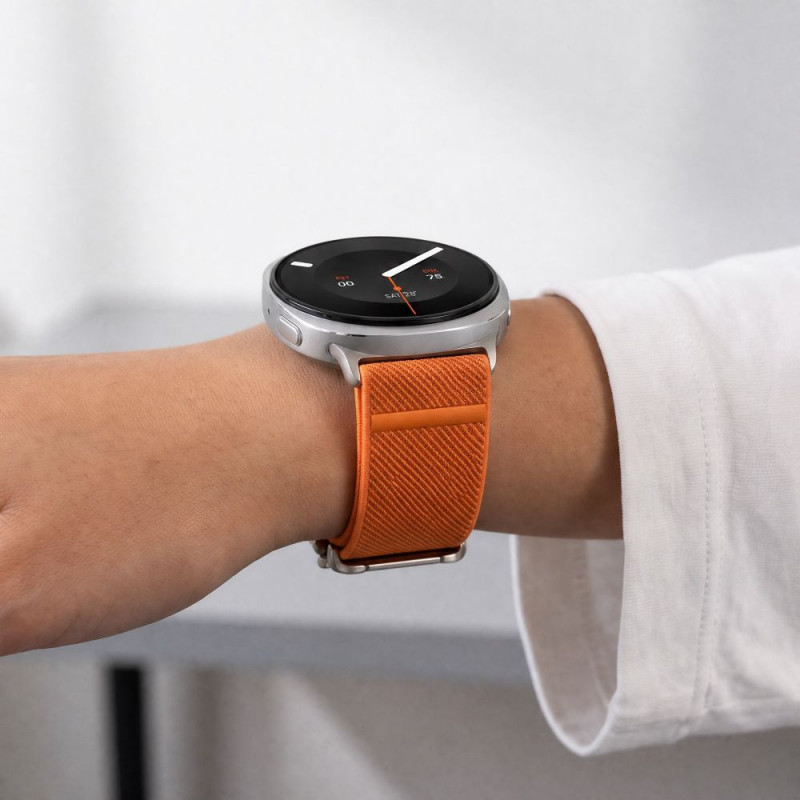 Tech-Protect Nylon Clasp laikrodžio dirželis, skirtas Samsung Galaxy Watch 8 / 9 / Classic 40 / 44 / 46 mm, oranžinis