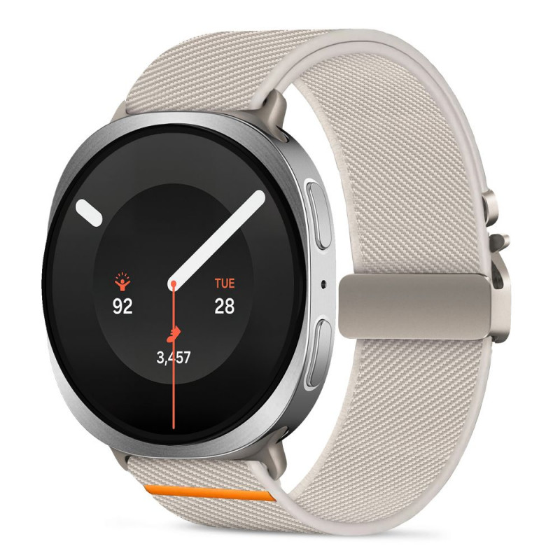 Tech-Protect Nylon Clasp laikrodžio dirželis, skirtas Samsung Galaxy Watch 8 / 9 / Classic 40 / 44 / 46 mm, Starlight