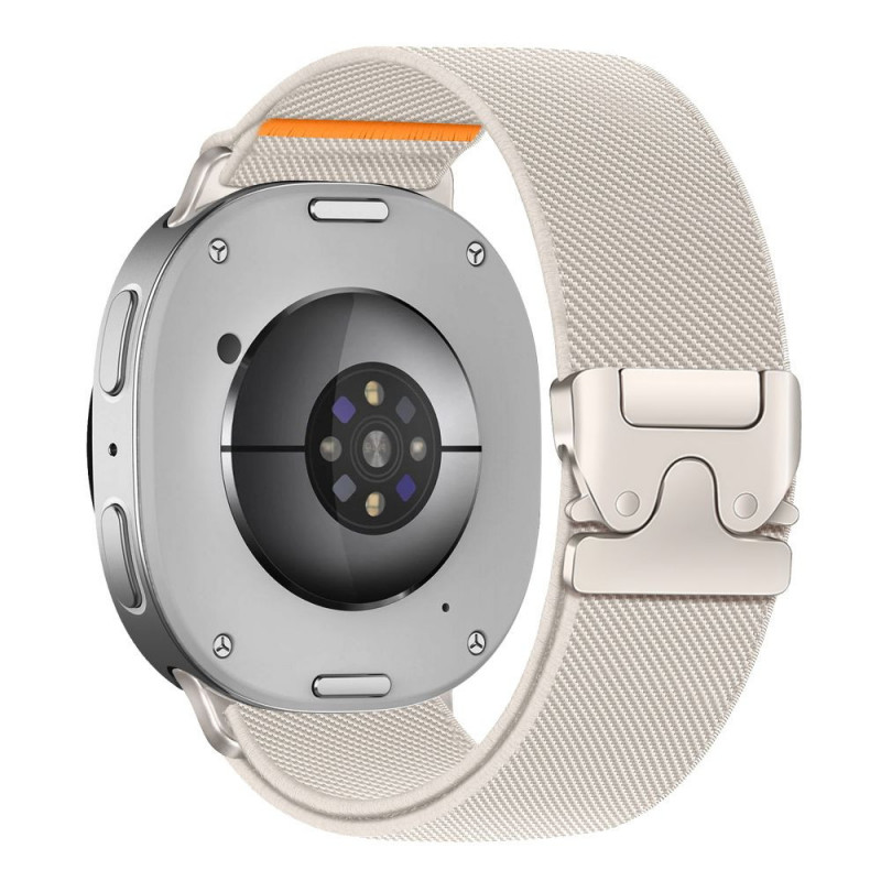 Tech-Protect Nylon Clasp laikrodžio dirželis, skirtas Samsung Galaxy Watch 8 / 9 / Classic 40 / 44 / 46 mm, Starlight