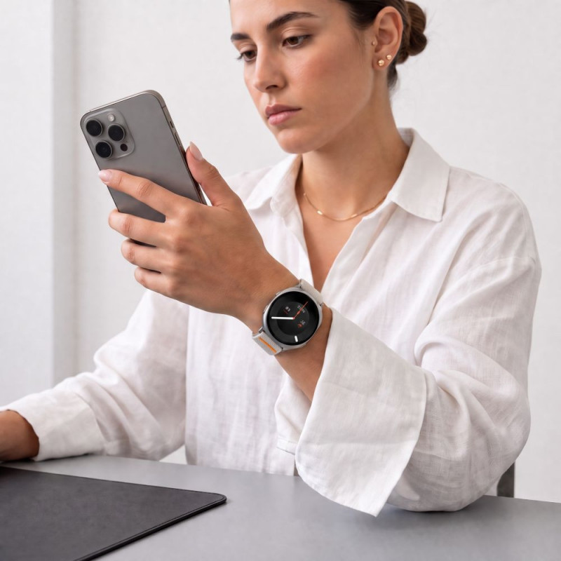 Tech-Protect Nylon Clasp laikrodžio dirželis, skirtas Samsung Galaxy Watch 8 / 9 / Classic 40 / 44 / 46 mm, Starlight