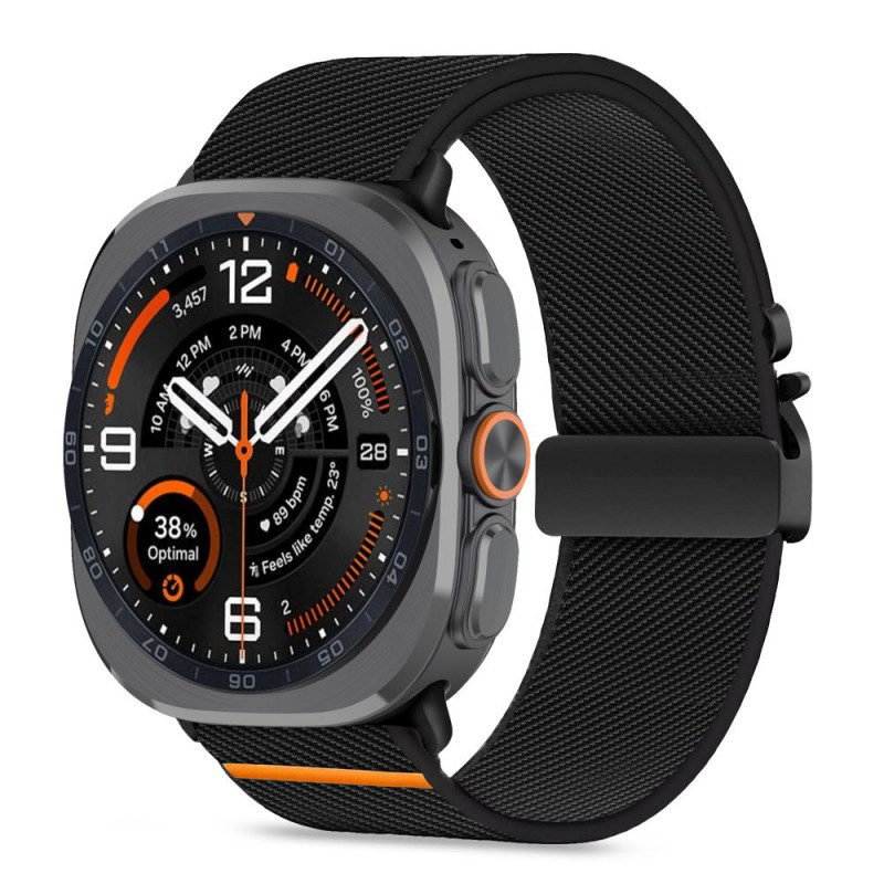 Tech-Protect Nylon Clasp laikrodžio dirželis, skirtas Samsung Galaxy Watch Ultra 1 / 2 2024-2026 47 mm, juodas