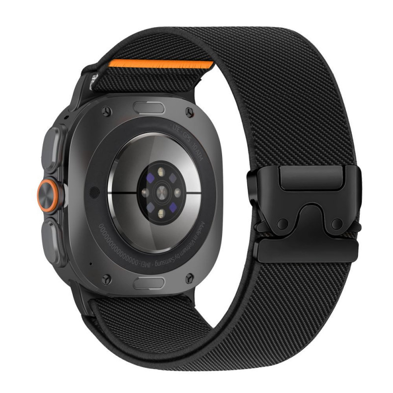 Tech-Protect Nylon Clasp laikrodžio dirželis, skirtas Samsung Galaxy Watch Ultra 1 / 2 2024-2026 47 mm, juodas