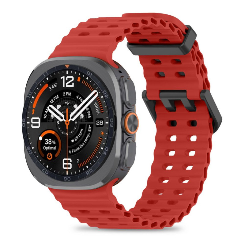 Tech-Protect Iconband Pro laikrodžio dirželis, skirtas Samsung Galaxy Watch Ultra 1 / 2 2024-2026 47 mm, tamsiai raudonas