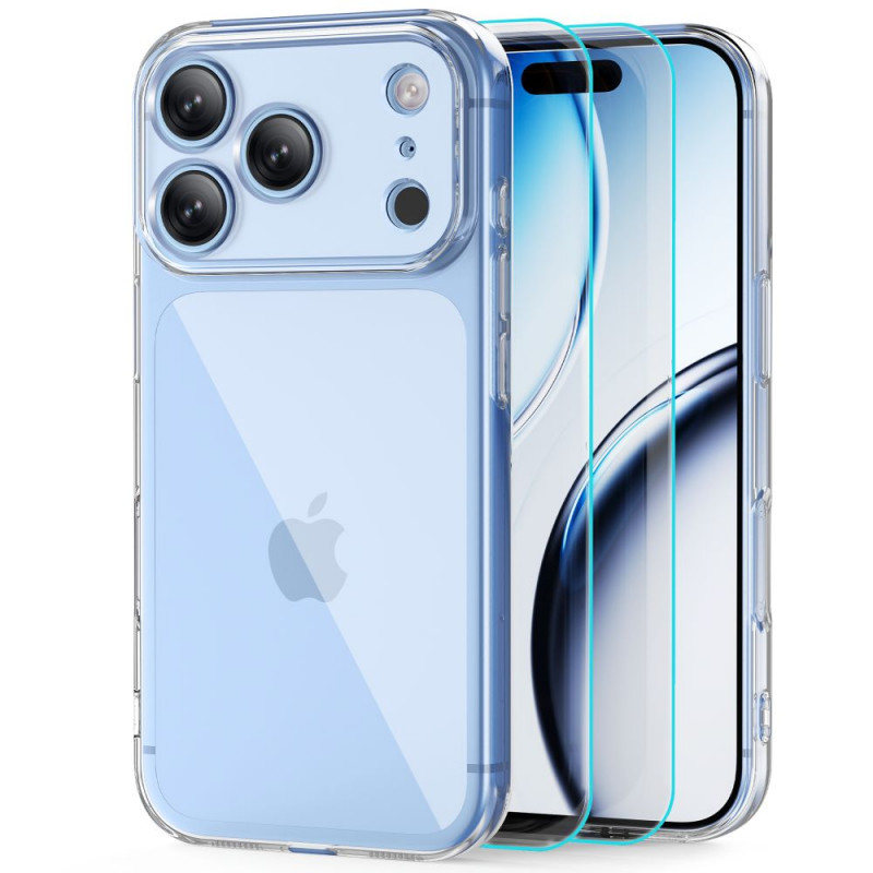 Tech-Protect FlexAir + Glass dėklas su grūdintu stiklu (2 vnt.) telefonui Apple iPhone 17 Pro / 18 Pro, skaidrus
