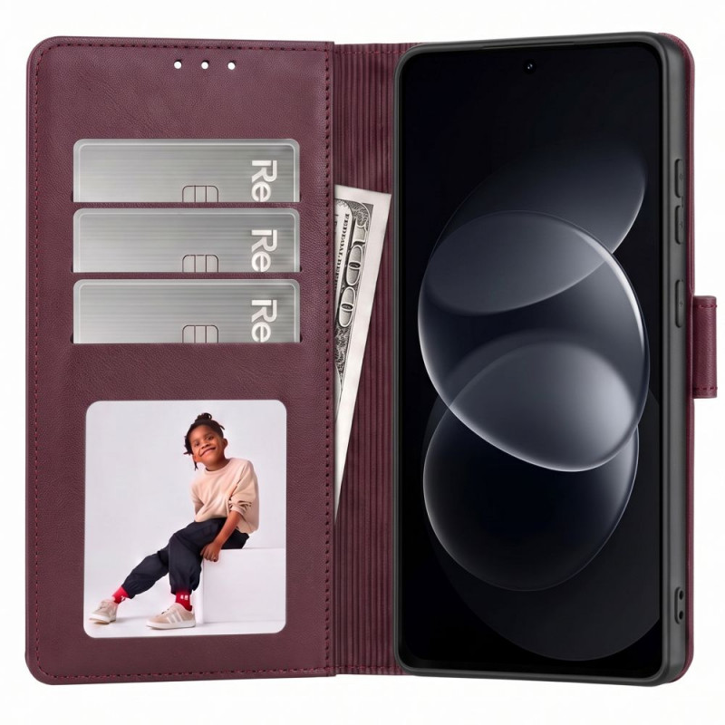 Tech-Protect Wallet dėklas, skirtas Xiaomi Redmi Note 17 Pro 5G, bordo spalvos