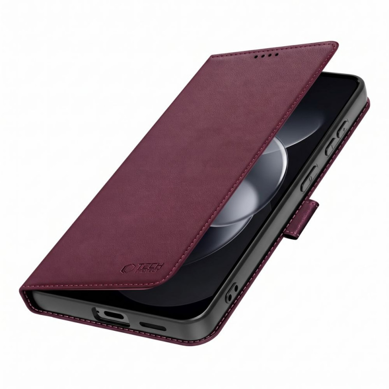 Tech-Protect Wallet dėklas, skirtas Xiaomi Redmi Note 17 Pro 5G, bordo spalvos