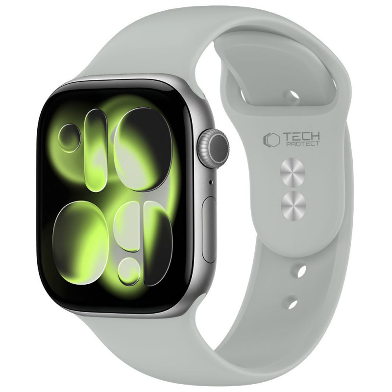 Tech-Protect Silicone dirželis, skirtas Apple Watch 8/9/10/11/12/SE 40/41/42 mm, pilkas
