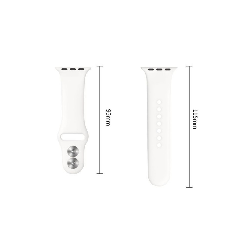 Tech-Protect Silicone dirželis, skirtas Apple Watch 8/9/10/11/12/SE 40/41/42 mm, baltas