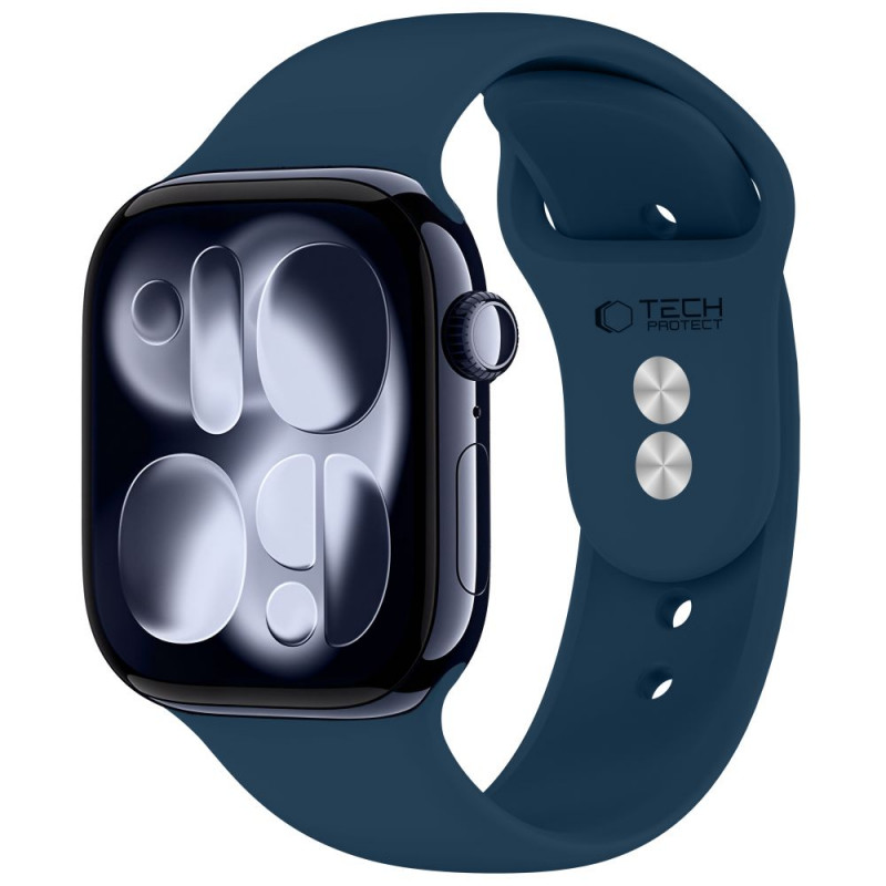 Tech-Protect Silicone dirželis, skirtas Apple Watch 8/9/10/11/12/SE 40/41/42 mm, tamsiai mėlynas
