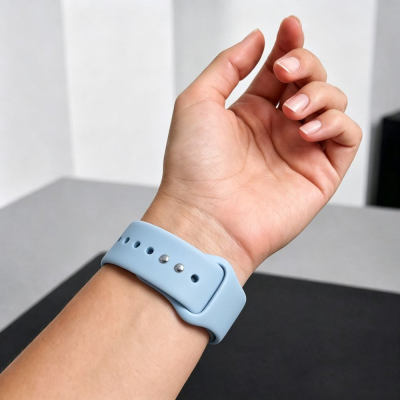 Tech-Protect Silicone dirželis, skirtas Apple Watch 8/9/10/11/12/SE 40/41/42 mm, šviesiai mėlynas