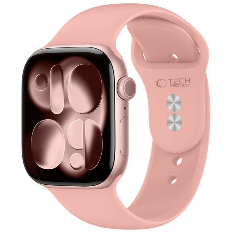 Tech-Protect Silicone dirželis, skirtas Apple Watch 8/9/10/11/12/SE/Ultra 44/45/46/49 mm, dulkių rožės spalvos