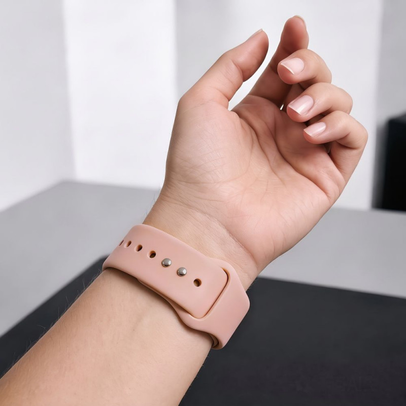 Tech-Protect Silicone dirželis, skirtas Apple Watch 8/9/10/11/12/SE/Ultra 44/45/46/49 mm, dulkių rožės spalvos