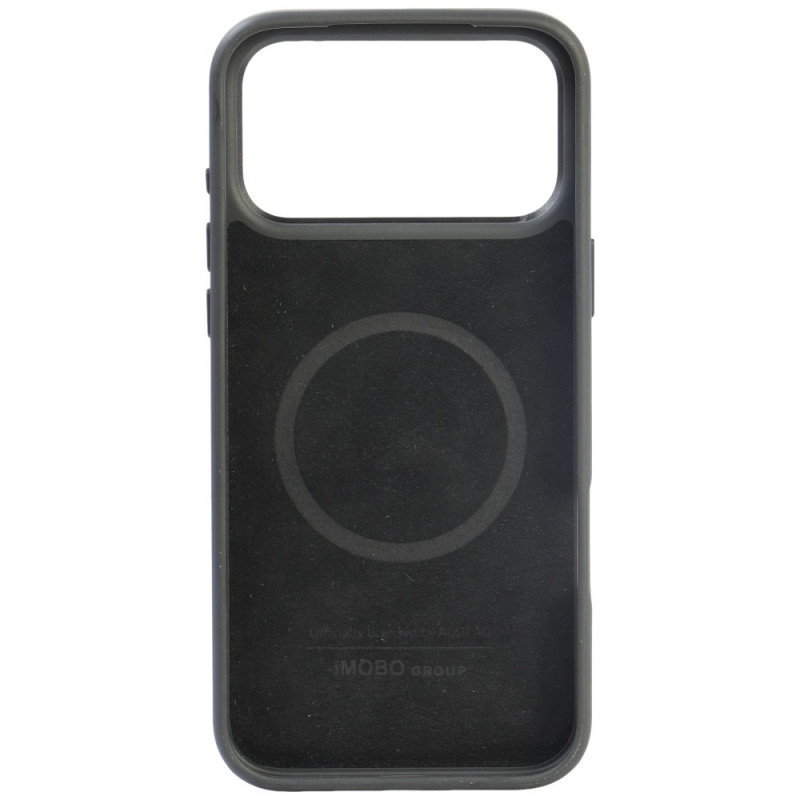Audi R8 Genuine Leather MagSafe dėklas iš natūralios odos iPhone 18 Pro Max / 17 Pro Max, juodas su raudonu (AUDI000240)