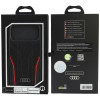 Audi R8 Genuine Leather MagSafe dėklas iš natūralios odos iPhone 18 Pro Max / 17 Pro Max, juodas su raudonu (AUDI000240)